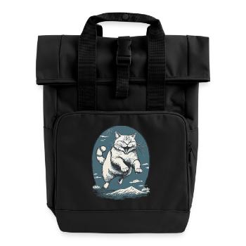 Cat in the Leap - Roll Top Backpack with Two Handles - black - Front