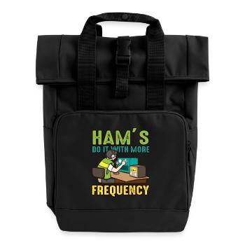 Radio Machen Sie es mit Frequenz Amateurfunk - Rolltop Rucksack mit zwei Griffen - Schwarz - Vorne