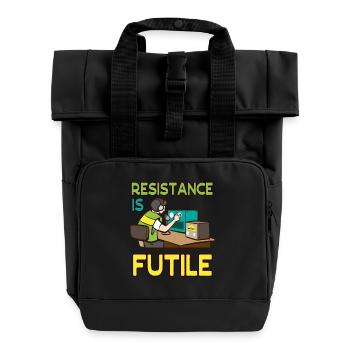 Amateurwiderstand vergeblicher Amateurfunk - Rolltop Rucksack mit zwei Griffen - Schwarz - Vorne