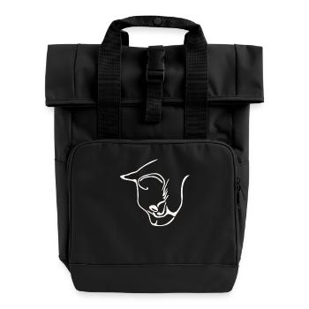Conception graphique de visage de chat - Sac à dos Roll Top à deux anses - noir - Devant