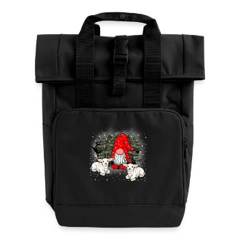 St. Nicholas Christmas Christmas Xmas Dwarf - Roll Top Backpack with Two Handles - black - Front