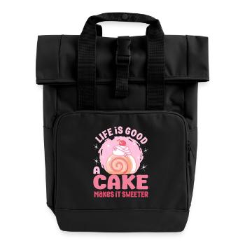 Le gâteau des amateurs de pâtisserie le rend plus doux Cadeau mignon - Sac à dos Roll Top à deux anses - noir - Devant