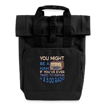 Amateur hat Ihren Verstärker abgestimmt Amateurfunk - Rolltop Rucksack mit zwei Griffen - Schwarz - Vorne