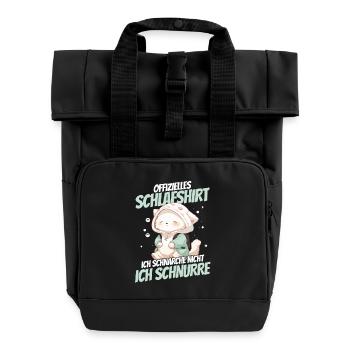 Chemise de nuit officielle Kawaii Cat I Purr - Sac à dos Roll Top à deux anses - noir - Devant