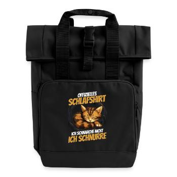 Chemise de nuit officielle - Chat mignon dans le nid - Sac à dos Roll Top à deux anses - noir - Devant