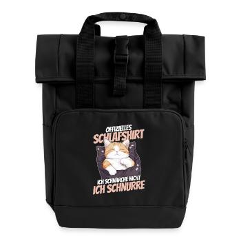 Chemise de nuit officielle - Chaton mignon avec couverture - Sac à dos Roll Top à deux anses - noir - Devant