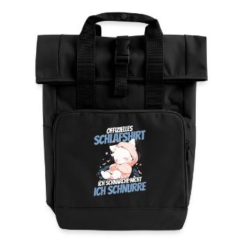 Chemise de nuit officielle - Chat en sweat à capuche câlin - Sac à dos Roll Top à deux anses - noir - Devant