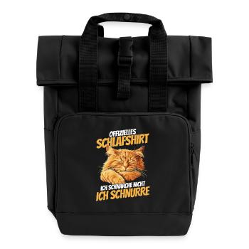 Chemise de nuit officielle - Chaton à la fourrure rouge - Sac à dos Roll Top à deux anses - noir - Devant