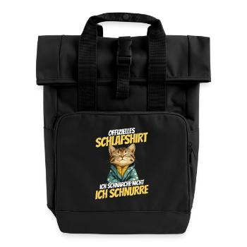 Chemise de nuit officielle - Chat mignon en sweat à capuche - Sac à dos Roll Top à deux anses - noir - Devant