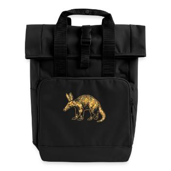 Aardvark Geometric - Roll Top Backpack with Two Handles - black - Front