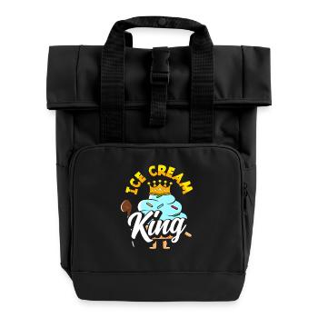 Eiskrem Liebhaber König Krone - Rolltop Rucksack mit zwei Griffen - Schwarz - Vorne
