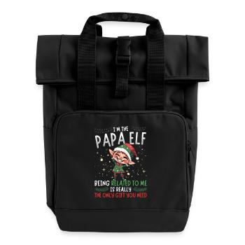 Je suis le papa elfe - Look partenaire de Noël - Sac à dos Roll Top à deux anses - noir - Devant