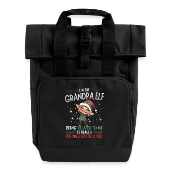 Je suis le grand-père elfe - Look partenaire de Noël - Sac à dos Roll Top à deux anses - noir - Devant