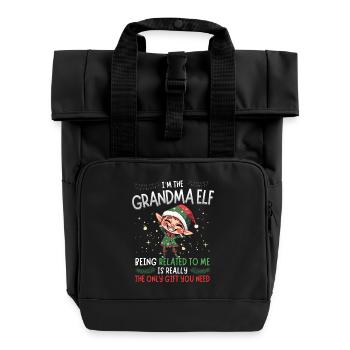 christmasI'm the Grandma Elf - Partnerlook Weihnac - Roll Top Backpack with Two Handles - black - Front