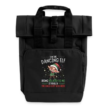 I'm the Dancing Elf - Christmas Partner Look - Roll Top Backpack with Two Handles - black - Front