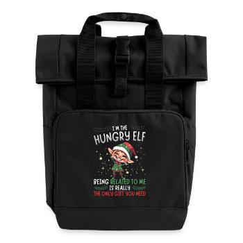 Je suis l’elfe affamé - Look assorti de Noël - Sac à dos Roll Top à deux anses - noir - Devant