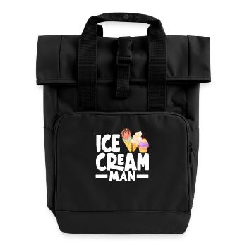 Amateur de crème glacée Cream Man - Sac à dos Roll Top à deux anses - noir - Devant