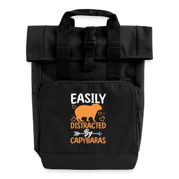 Capybara - Rolltop Rucksack mit zwei Griffen - Schwarz - Vorne