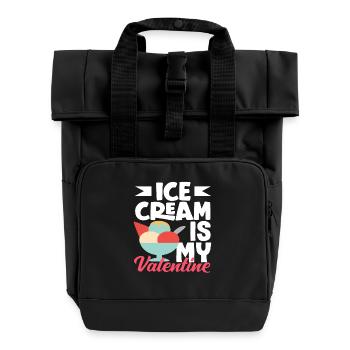 Amateur de glaces ma Saint-Valentin - Sac à dos Roll Top à deux anses - noir - Devant