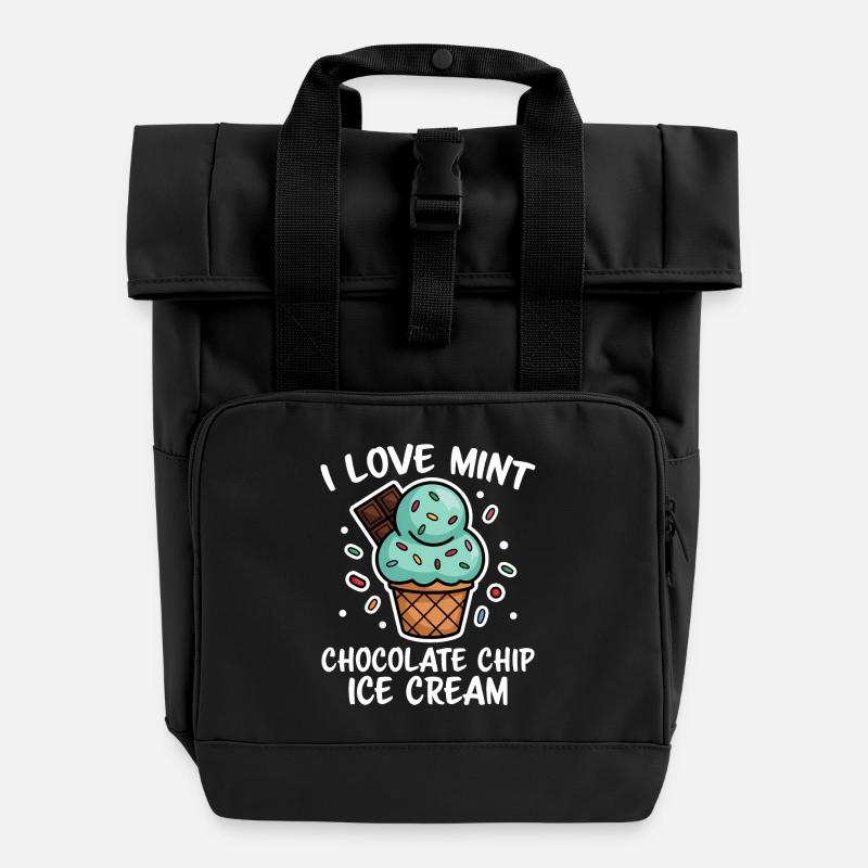 Chocolate Mint Cream Saying Funny Mint Cream Gift - Roll Top Backpack with Two Handles - black