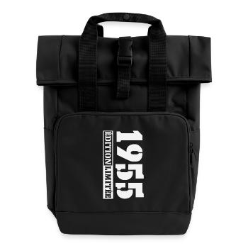 1955 Édition Limitée Humour Anniversaire 70 Ans - Sac à dos Roll Top à deux anses - noir - Devant