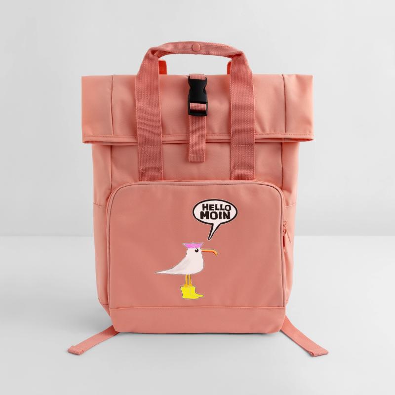 Hello Seagull Rubber Boots Boots Hello Moin Roll Top Backpack with Two Handles