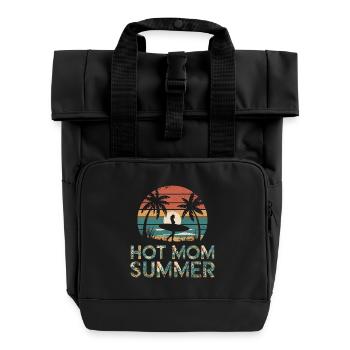 Hot Mom Summer - Surf - Roll Top Backpack with Two Handles - black - Front