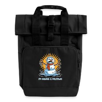 I'm Having a Meltown Funny Snowman - Roll Top Backpack with Two Handles - black - Front