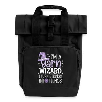 Magic of wool and creativity - Roll Top Backpack with Two Handles - black - Front