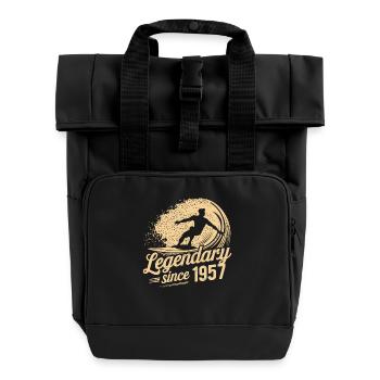 Legendär Seit 1957 Geburtstag Surfer - Rolltop Rucksack mit zwei Griffen - Schwarz - Vorne