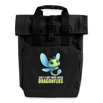 Libellen Libelle - Rolltop Rucksack mit zwei Griffen - Schwarz - Vorne