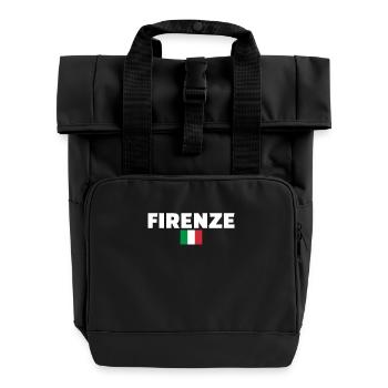 Florence Italie Drapeau italien Italien - Sac à dos Roll Top à deux anses - noir - Devant