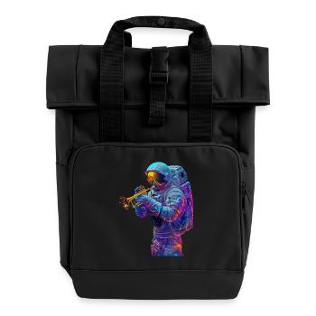 Trompette astronaute - Sac à dos Roll Top à deux anses - noir - Devant