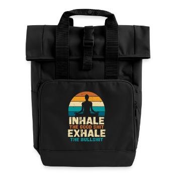 Atme Das Gute Ein, Ausatmen Den Blödsinn - Rolltop Rucksack mit zwei Griffen - Schwarz - Vorne