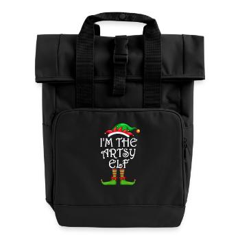 I’m The Artsy Elf Chemise Assortie Noël en famille - Sac à dos Roll Top à deux anses - noir - Devant