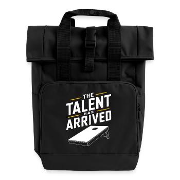Cornhole Spruch Lustiges Cornhole Geschenk - Rolltop Rucksack mit zwei Griffen - Schwarz - Vorne