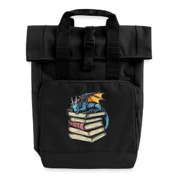 Blauer Drache schläft Magische Fantasie für Leser - Rolltop Rucksack mit zwei Griffen - Schwarz - Vorne
