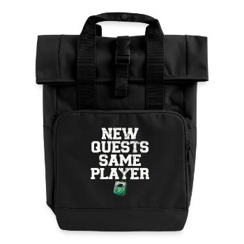 New Quests: Same Player, Gaming Adventure - Roll Top Backpack with Two Handles - black - Front