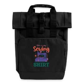 This Is My Sewing Shirt Creative Sewing - Roll Top Backpack with Two Handles - black - Front