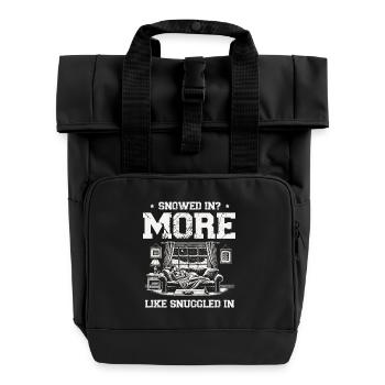 Snowed in, snuggled up, winter comfort - Roll Top Backpack with Two Handles - black - Front