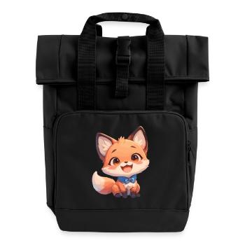 Füchse Fuchs - Rolltop Rucksack mit zwei Griffen - Schwarz - Vorne