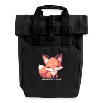 Füchse Fuchs - Rolltop Rucksack mit zwei Griffen - Schwarz - Vorne