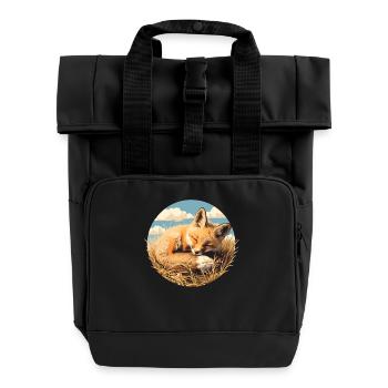 Füchse Fuchs - Rolltop Rucksack mit zwei Griffen - Schwarz - Vorne