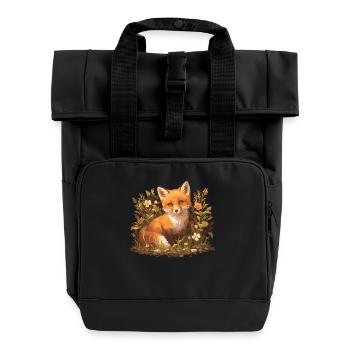 Füchse Fuchs - Rolltop Rucksack mit zwei Griffen - Schwarz - Vorne