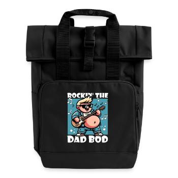 ROCKIN' THE DAD BOD - Roll Top Backpack with Two Handles - black - Front