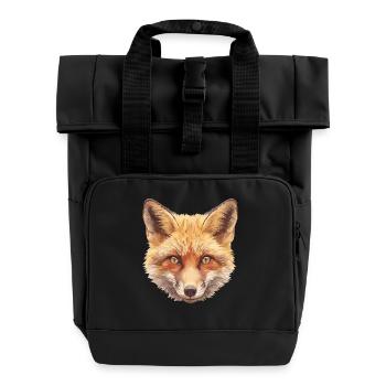 Füchse Fuchs - Rolltop Rucksack mit zwei Griffen - Schwarz - Vorne