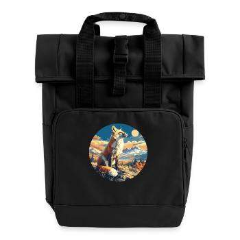Füchse Fuchs - Rolltop Rucksack mit zwei Griffen - Schwarz - Vorne