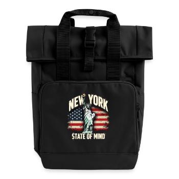 New York State of Mind Statue of Liberty Nyc - Roll Top Backpack with Two Handles - black - Front