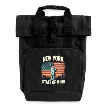 New York State of Mind Statue of Liberty Nyc - Roll Top Backpack with Two Handles - black - Front