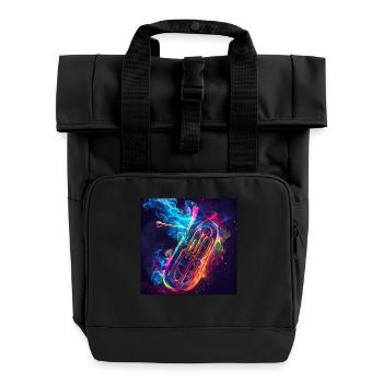 Tuba - Roll Top Backpack with Two Handles - black - Front
